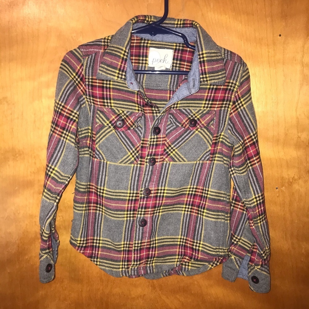 Peek Boys Flannel Button Down XS 2T-3T